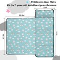 thumbnail image 5 of Unicorn and Cat Blue Pattern Teens Toddler Nap Mat with Pillow, Sleeping Mat Bag for Preschool Daycare 51"x22", 5 of 6