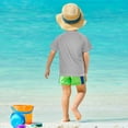thumbnail image 4 of FORMRS Boys Rash Guard Short Sleeves Swim Shirt Quick Dry UPF 50+ Sun Protection, Sizes 3-12T, Black Moon, 4 of 6