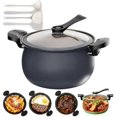 thumbnail image 1 of Multifunctional Large Capacity Non-stick Pressure Cooker, 8QT Micro Electric Pressure Cooker, Cooking Pot with Anti-Scalding Handle & Visual Glass Lid for Family Meals, Soups, Stews (Black), 1 of 7