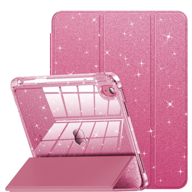 Funda INFILAND para iPad 11" A16 y 10.9" 10.ª generación, rosa con brillo