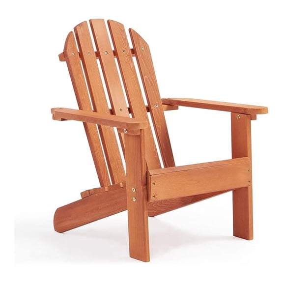 Wooden Kid's Adirondack Chair for Indoor and Outdoor, Natural Cedar Patio Lounge Chiar for Kids