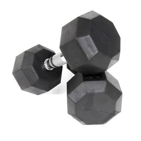 VTX by Troy Barbell 25 lbs Rubber Encased Octagonal Dumbbells (Set of 2)