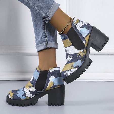 

Fashion Women Shoes Breathable High Heels Retro Zipper Short Boots