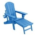 thumbnail image 5 of WestinTrends Malibu Folding Adjustable Adirondack Chair with Retractable Ottoman and Cup Holder (Set of 2), Pacific Blue, 5 of 16