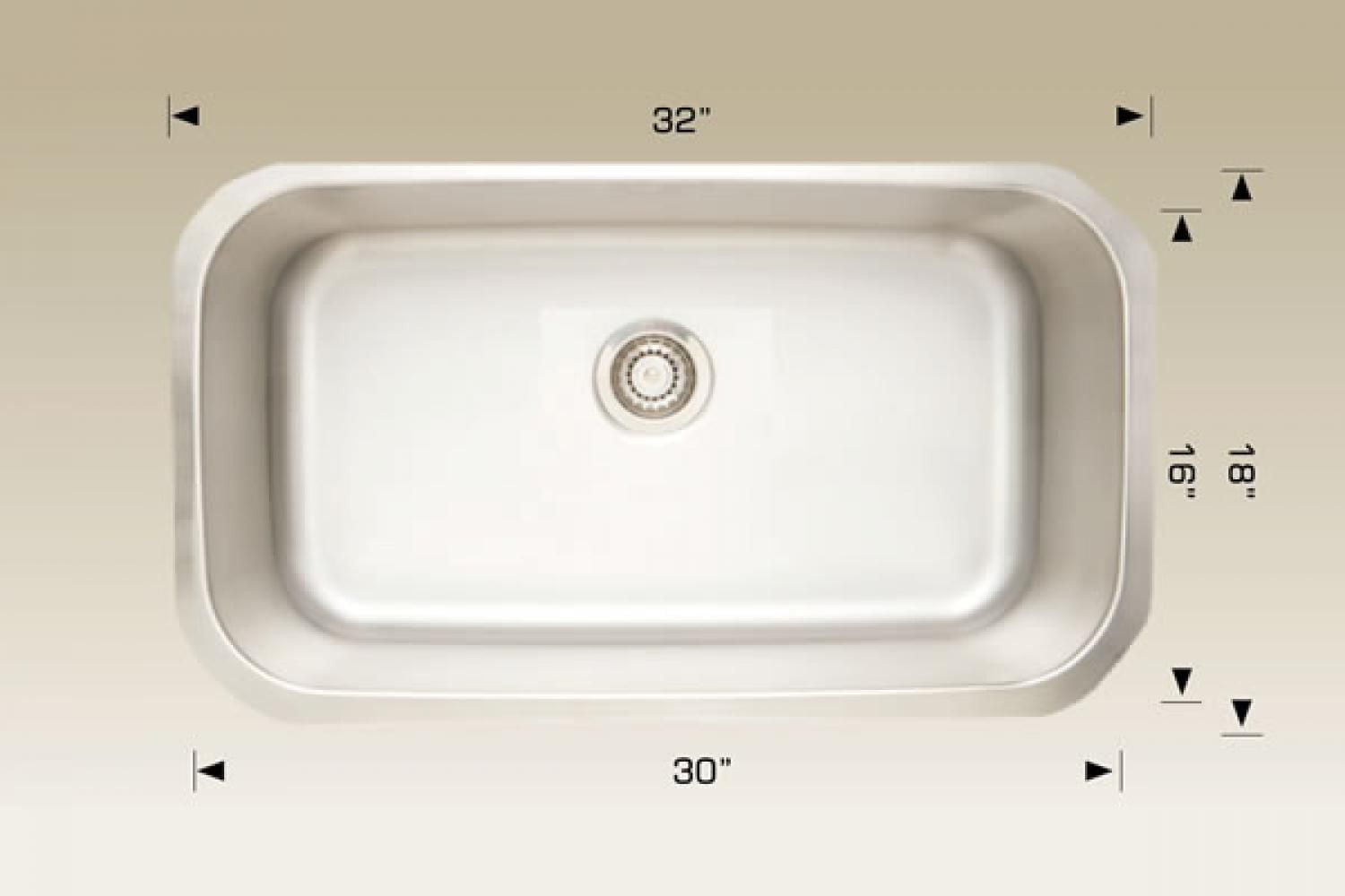 American Imaginations 32-in. W CSA Approved Stainless Steel Kitchen Sink With 1 Bowl And 18 GaugeAI-34453