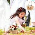 thumbnail image 1 of UDIYO Flower Girl Baskets, Willow Basket, Picnic Basket with Handle and Bow, Wedding Garden Decor Easter Gifts Decor, 1 of 5