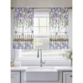 thumbnail image 5 of Spring Purple Flowers Sheer Curtains 54 Inch Length 2 Panels Set Window Treatments, Farmhouse Leaves Fences Gray Wood Rod Pocket Semi Curtains for Living Room/Bedroom/Kitchen Décor, 104"W x 54"L, 5 of 7