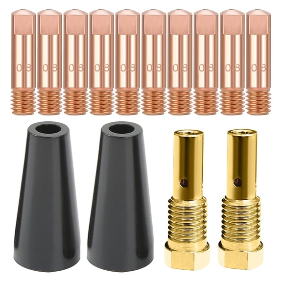 MIG Welding Kit Flux Cores Gasless Nozzle Brass Welding Tips Replacement MIG Welder Diffusers Accessories