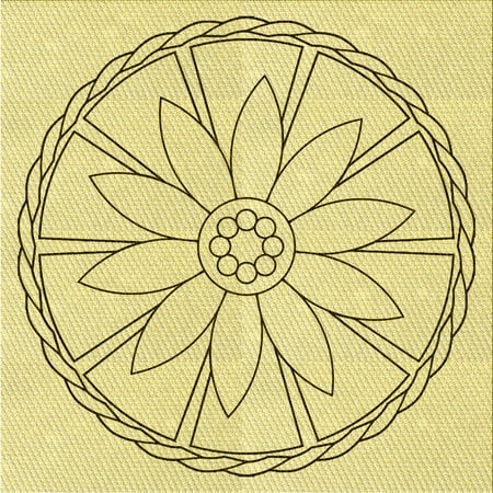 

Ahgly Company Indoor Square Patterned Sun Yellow Area Rugs 5 Square