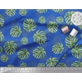 thumbnail image 2 of Soimoi Blue Cotton Duck Fabric Monstera Leaves Print Fabric by Yard 56 Inch Wide, 2 of 3