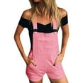 thumbnail image 2 of Fesfesfes Women's Loose Denim Shorts Jumpsuit Overalls, Pink, 2 of 8