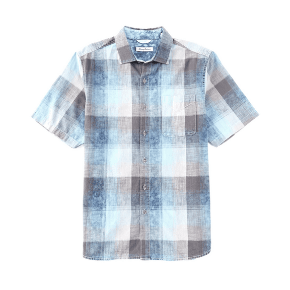 128$ Tommy Bahama AZUL OMBRE CHECK, BLUE ALLURE, S