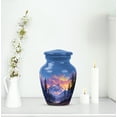 thumbnail image 6 of Mountain Keepsake Urn For Adult Male 3 Inch, Blue Mini Urns For Human Ashes For Woman, Small Cremation Urns For Burial In Ground, Funeral Urn For Human Ashes For Adults Mom And Dad, 6 of 7