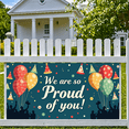 thumbnail image 5 of LUUFILx Congratulations Banner Graduation Party Decoration We Are So Proud of You Backdrop Supplies Gold Black Event Celebration Background Photography Decoration, 5 of 8