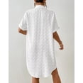 thumbnail image 3 of Bsubseach Fashion Women Beach Cover Ups Swiss Dot Shirt Dresses Button Down Swim Coverup Vacation Outfits, 3 of 6