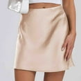 thumbnail image 2 of Kaemgyyd Summer Mini Skirt Satin High Waisted Casual A Line Short Skirt Silk Party Skirts for Women, 2 of 7