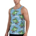 thumbnail image 2 of Pofeuu Crocodile Riding Skateboard Print Men's Workout Tank Tops Sleeveless Muscle Gym Shirt Quick Dry-3X-Large, 2 of 7