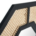 thumbnail image 4 of SAFAVIEH Jarvie 30.4 in. x 32.9 in. Solid Frame Mirror, Black/Natural, 4 of 5