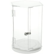 Plymor Clear Acrylic Hexagonal Locking Display Case, Rotating Base, No Shelf, 12.75" H x 9.5" W x 8.25" D