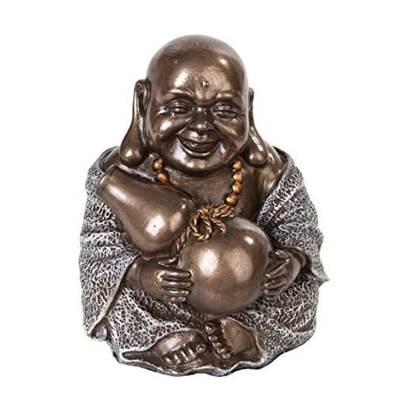 4 Inch Happy Buddha Holding Gourd Buddhism Resin Statue Figurine