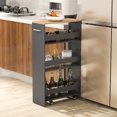 thumbnail image 2 of Costway 4-Tier Rolling Storage Cart 8" Slim Kitchen Cart on Wheels with Open Shelves Gray, 2 of 10