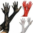thumbnail image 2 of Yesbay Women Stretch Lace Opera Elbow Long Length Evening Party Prom Gloves-White, 2 of 5