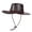 Coffee-03, variant on Men Women Faux Leather Cowboy Hat with Braided Band, Adjustable Strap Western Hat