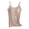 thumbnail image 4 of Womens Camisoles Tops with Built in Padded Bra Basic Breathable Tank Top Brown S, 4 of 6