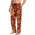 thumbnail image 5 of Men's Pajama Pants with Pockets Sleepwear Lounge Pants Stretch Casual Colorful Autumn Leafs Thanksgiving, 5 of 7
