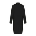 thumbnail image 6 of TIHLMK Dresses for Women Women Professional Dress V-neck Long Sleeve Solid Bandage Shirt Dress, 6 of 9