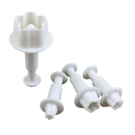 

4pcs Flower Plastic Baking Mold Kitchen Biscuit Cookie Cutter Pastry Plunger