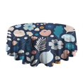 thumbnail image 5 of Pioneer Flower Floral Print Pattern Round Tablecloth 60"x60",Wrinkle Wipeable Table Cloth for Kitchen Dining Room Picnic Patio Party, 5 of 6