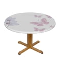 thumbnail image 3 of HAOXIT Pink Lilac Blue Butterflies Tablecloth Round Table Cloth Watercolor Beautiful Butterfly Table Cover for Dining Room Kitchen Decoration 42-46, 3 of 8