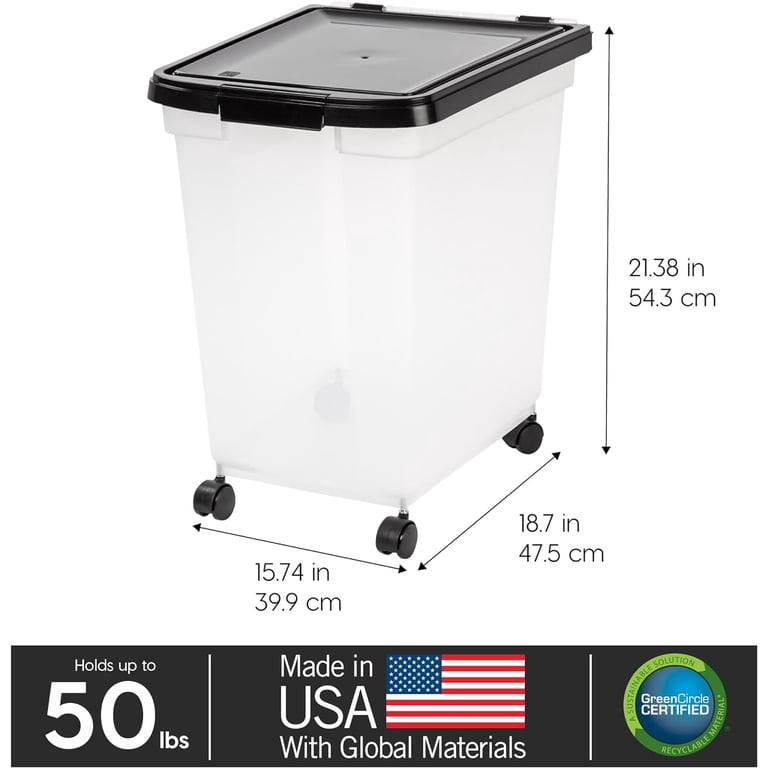 IRIS USA 65 Qt WeatherPro Airtight Pet Food Storage with Removable Casters photo 3