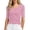 #04-Pink, variant on YAYUBA Women's 1/2 Sleeve Tops Half Length Sleeve Cotton Crewneck T Shirts Slim Fit Casual Elbow Summer Basic Tees Size L, Black