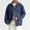 thumbnail image 4 of Hvogkswy Vintage Washed Jean Jacket Men Long Sleeve Button Denim Jackets Lightweight Work Jean Jacket Coat with Pockets, 4 of 7