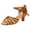 Brown, variant on Heels for Women Peep Toe Crooss Strappy Sandals Latin Practice Performance Dance Shoes Prom Party Dress Shoes Gold Size 6