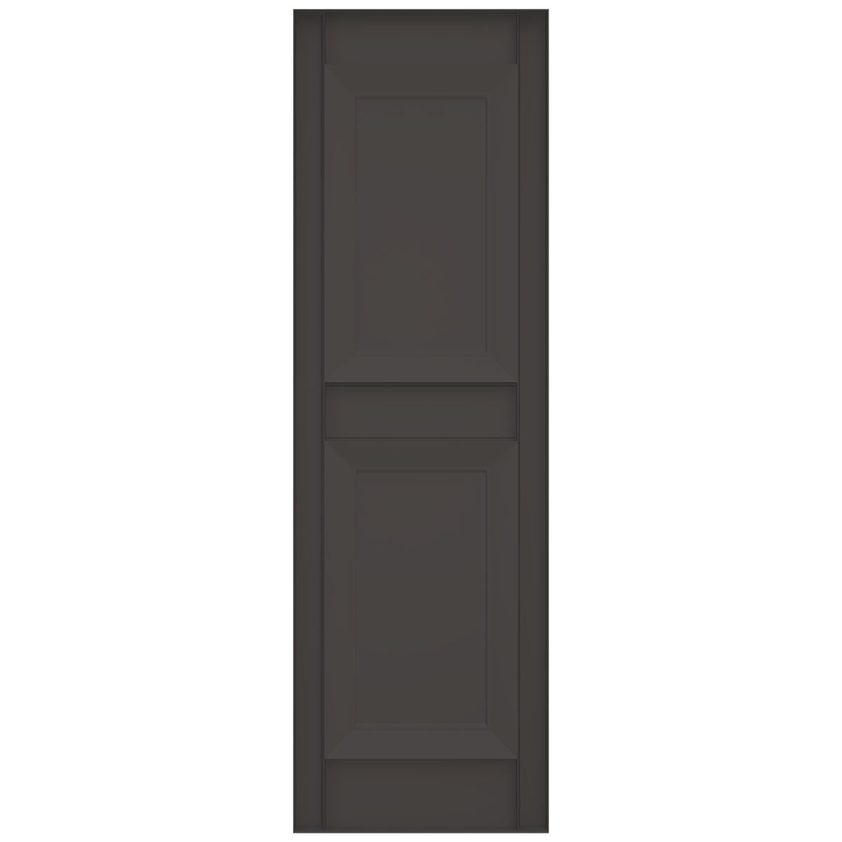 Ekena Millwork 12"W x 39"H Mid-America Vinyl, Standard Size Williamsburg Double Panel Shutters, w/Installation Shutter-Lok's & Matching Screws (Per Pair), 018 - Tuxedo Grey