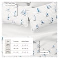 thumbnail image 3 of Coastal Quilt Set - Lightweight, Soft, All-Season - 3-Piece Reversible Bedding Set (King / California King, Blue Watercolor Sailboats), 3 of 6