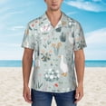 thumbnail image 4 of Balery Goose and Doodle Flowers Print Men's Hawaiian Shirts Short Sleeve Beach Shirt Relaxed Fit Vacation Button Down Shirts-Large, 4 of 9