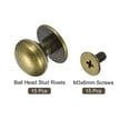 thumbnail image 3 of 12mm Ball Head Stud Rivets Screw Back, 15Pack Round Head Button Nipple Rivet, Bronze Tone, 3 of 6