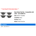 thumbnail image 2 of Rear Brake Pad Set - Compatible with 2004 - 2010 BMW X3 2005 2006 2007 2008 2009, 2 of 2