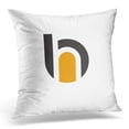 thumbnail image 1 of EREHome Abstract Initial Bh Hb H Inside B Rounded Letter Negative Space Black Orange Alphabet Pillows case 20x20 Inches Home Decor Sofa Cushion Cover, 1 of 1