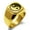Gold, variant on Stainless Steel Love Heart Yin Yang Engraved Square Flat Top Biker Style Polished Signet Ring