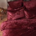thumbnail image 3 of PHF Truly Velvet Comforter Set King Size, 5 Pieces Ultra Soft Luxury Warm Bedding Sets, Bedding Collection Including 1 Cozy Comforter, 2 Pillow Shams, 2 Euro Shams,  Wine  Red, 3 of 8