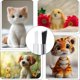 thumbnail image 4 of 500 piezas de bigotes de gato simulados de 2 colores, bigotes de cara de animal de peluche blanco y negro, de 3 pulgadas de plástico, para fieltrar con aguja, suministros de piel cónica., 4 of 9