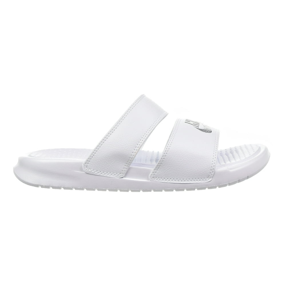 Nike - Nike Benassi Duo Ultra Women's Sandals White/Metallic Silver ...