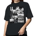 thumbnail image 2 of LA Los Angeles Cityscape Women's Black T-shirt, 2 of 3