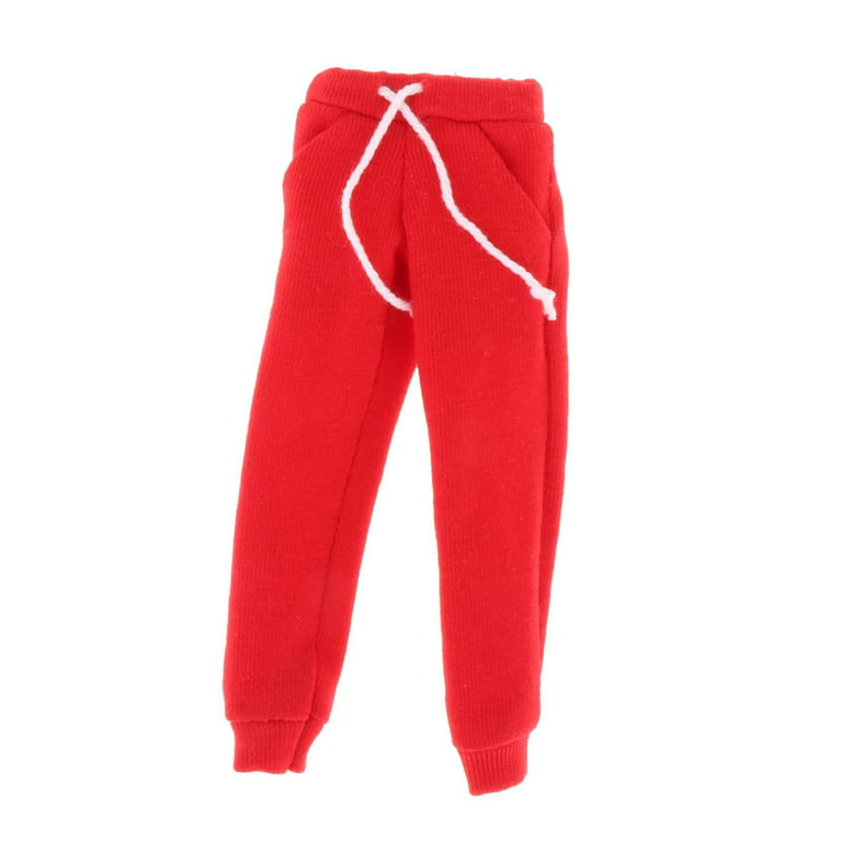 1/12 Scale Action Figures Clothes Male and Female Doll Sportswear Costume  Red Pants 