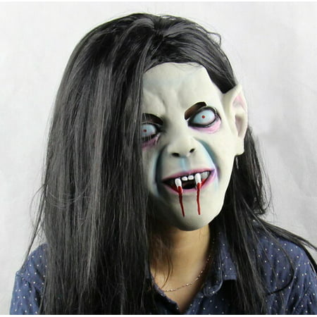 Latex Sadako Vampire Ghost Scary Mask Cosplay Horror Fancy Dress Party Costume Prop